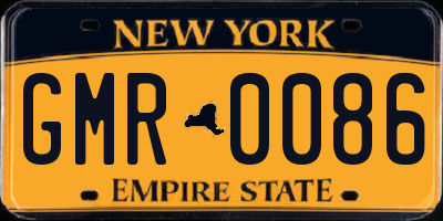 NY license plate GMR0086