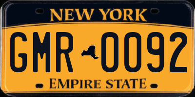 NY license plate GMR0092