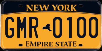 NY license plate GMR0100