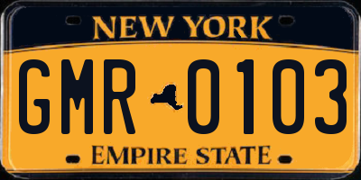 NY license plate GMR0103