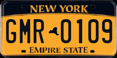 NY license plate GMR0109