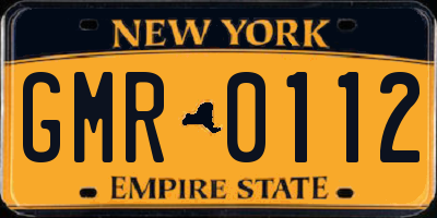 NY license plate GMR0112