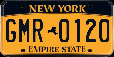NY license plate GMR0120