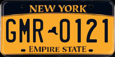 NY license plate GMR0121