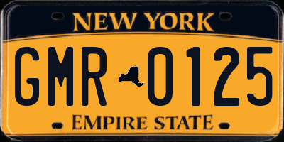 NY license plate GMR0125