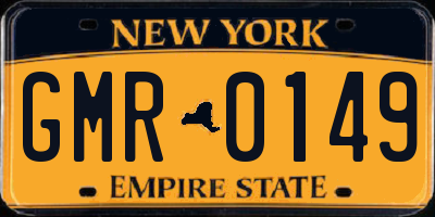 NY license plate GMR0149