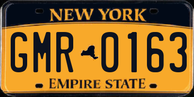 NY license plate GMR0163