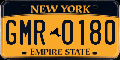 NY license plate GMR0180