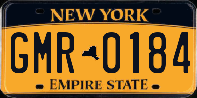NY license plate GMR0184