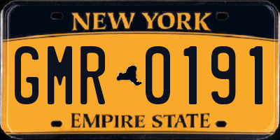 NY license plate GMR0191