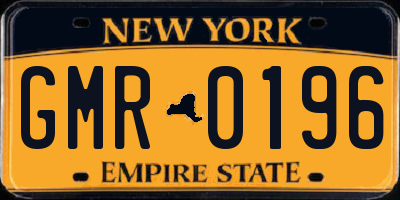 NY license plate GMR0196