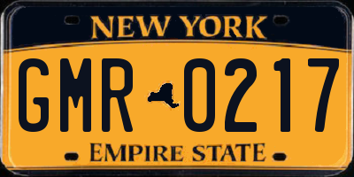 NY license plate GMR0217