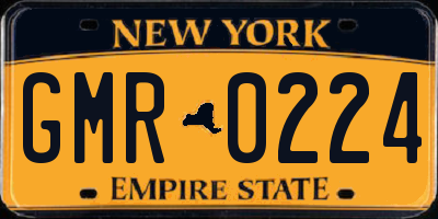 NY license plate GMR0224