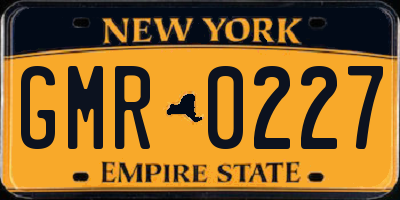 NY license plate GMR0227