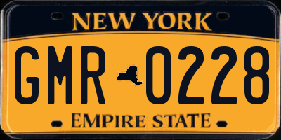 NY license plate GMR0228