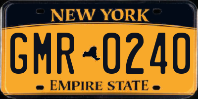 NY license plate GMR0240