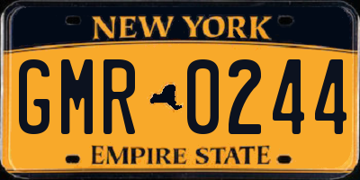 NY license plate GMR0244