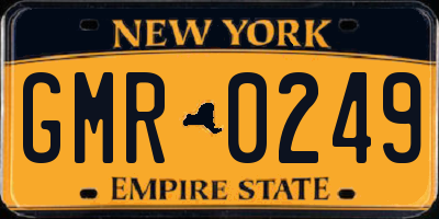 NY license plate GMR0249