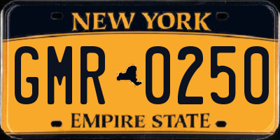 NY license plate GMR0250