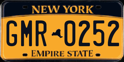 NY license plate GMR0252