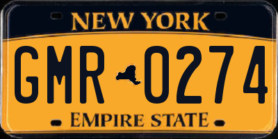 NY license plate GMR0274