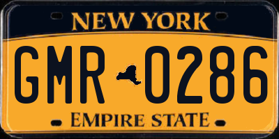 NY license plate GMR0286