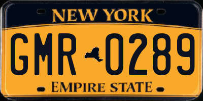NY license plate GMR0289