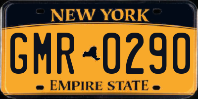 NY license plate GMR0290