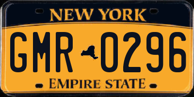 NY license plate GMR0296