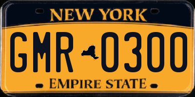 NY license plate GMR0300