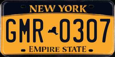 NY license plate GMR0307