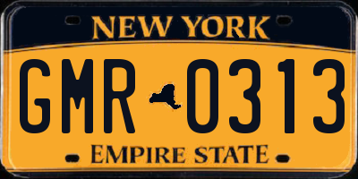 NY license plate GMR0313