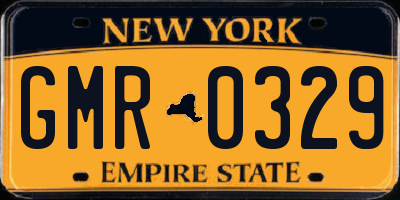 NY license plate GMR0329