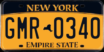 NY license plate GMR0340