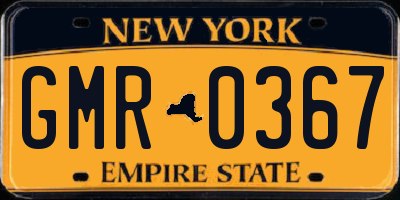 NY license plate GMR0367