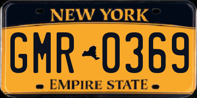 NY license plate GMR0369