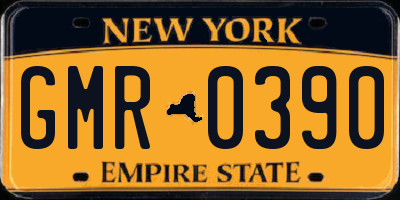 NY license plate GMR0390
