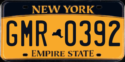NY license plate GMR0392