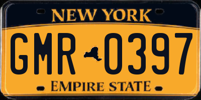 NY license plate GMR0397