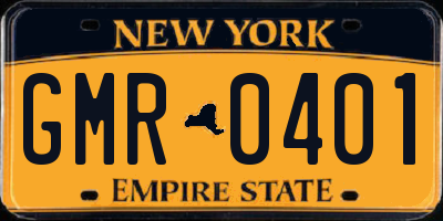NY license plate GMR0401