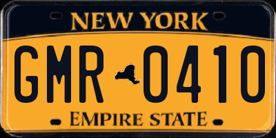 NY license plate GMR0410