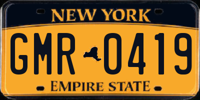 NY license plate GMR0419