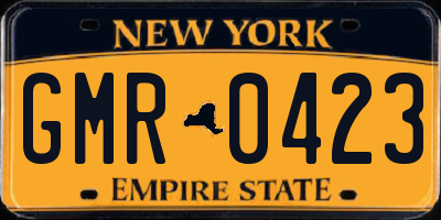 NY license plate GMR0423