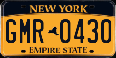 NY license plate GMR0430