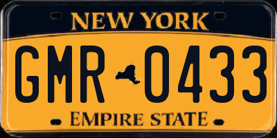 NY license plate GMR0433