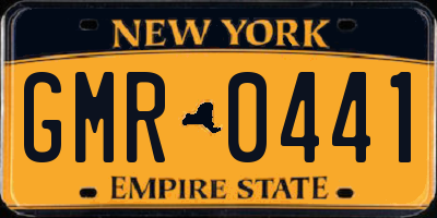 NY license plate GMR0441