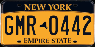 NY license plate GMR0442