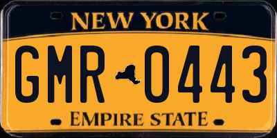 NY license plate GMR0443