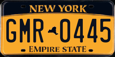 NY license plate GMR0445