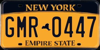 NY license plate GMR0447